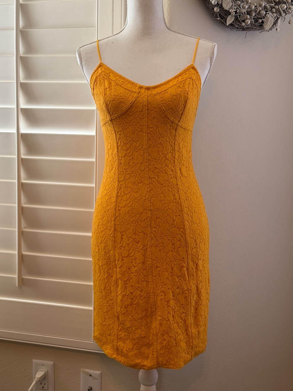 Free People Butterscotch Lace Slip Dress